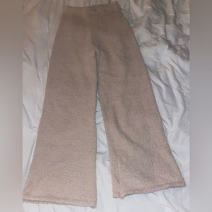 Light tan fuzzy pants, size small